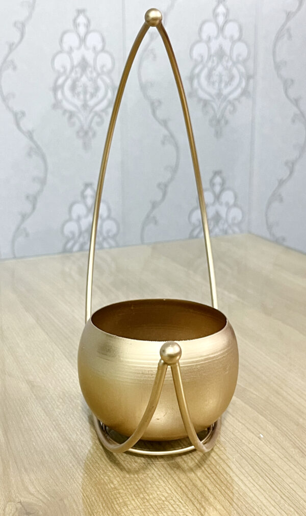 Metal Golden moon shape Planter Pot 9 inches