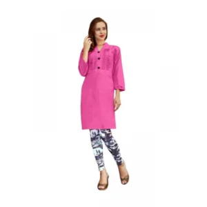 Women's Cotton Kurtis (Pink, XL)