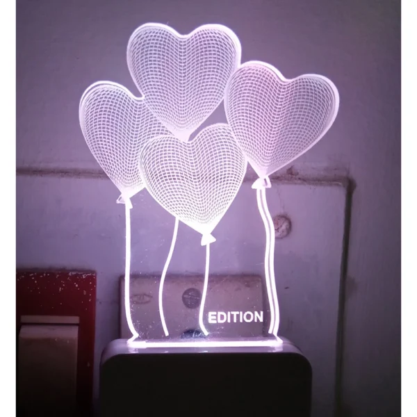 Heart Balloons AC Adapter Night Lamp