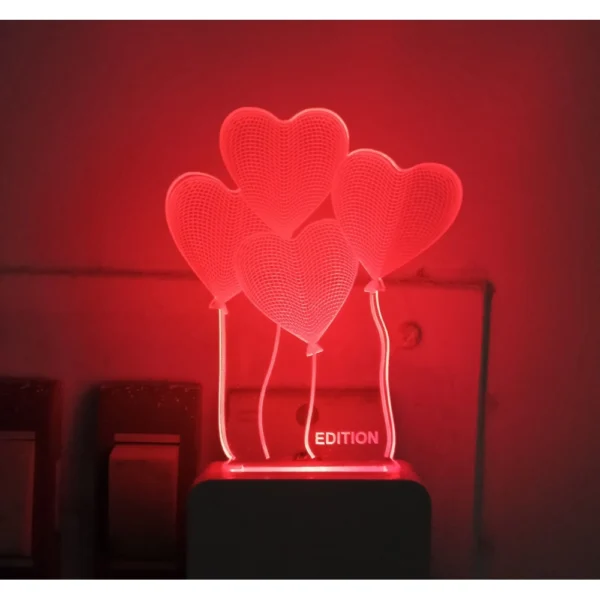 Heart Balloons AC Adapter Night Lamp