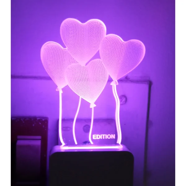 Heart Balloons AC Adapter Night Lamp