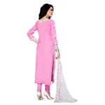 Women's Cotton Unstitched Salwar Suit-Material With Dupatta (Light Pink,2.3 Mtrs)