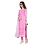 Women's Cotton Unstitched Salwar Suit-Material With Dupatta (Light Pink,2.3 Mtrs)