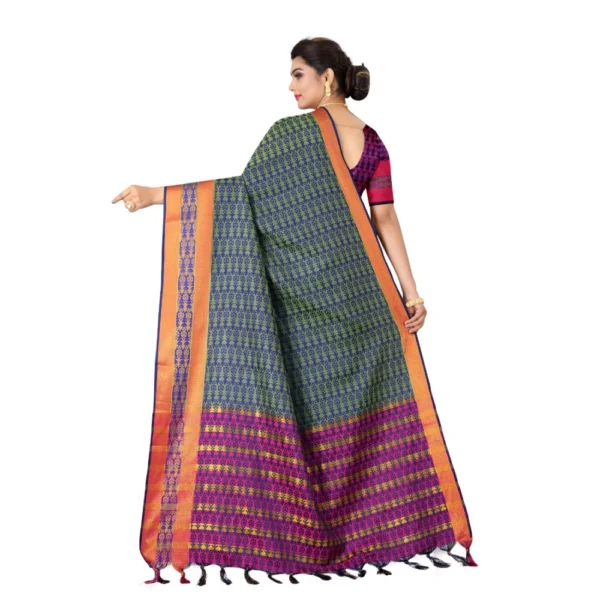 Women's Tansui Silk Saree(Navy Blue ,5-6Mtrs)