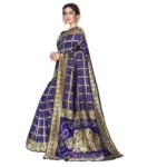 Women's Jacquard Saree (Blue ,5-6Mtrs)