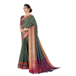 Women's Tansui Silk Saree(Navy Blue ,5-6Mtrs)