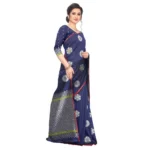 Women's Jacquard Saree (Navy Blue ,5-6Mtrs)