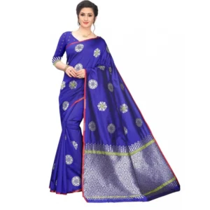 Women's Jacquard Saree (Blue ,5-6Mtrs)