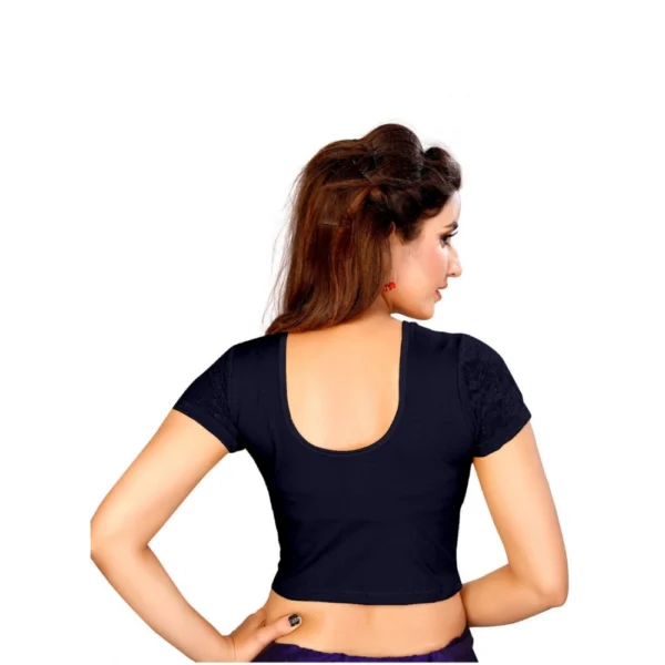 Women's Stretchable Readymade Blouse Cotton Lycra (Size-Free Size ,Neck Type-Round)