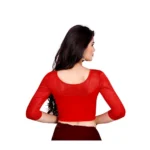 Women's Stretchable Readymade Blouse Cotton Lycra (Size-Free Size ,Neck Type-Round)