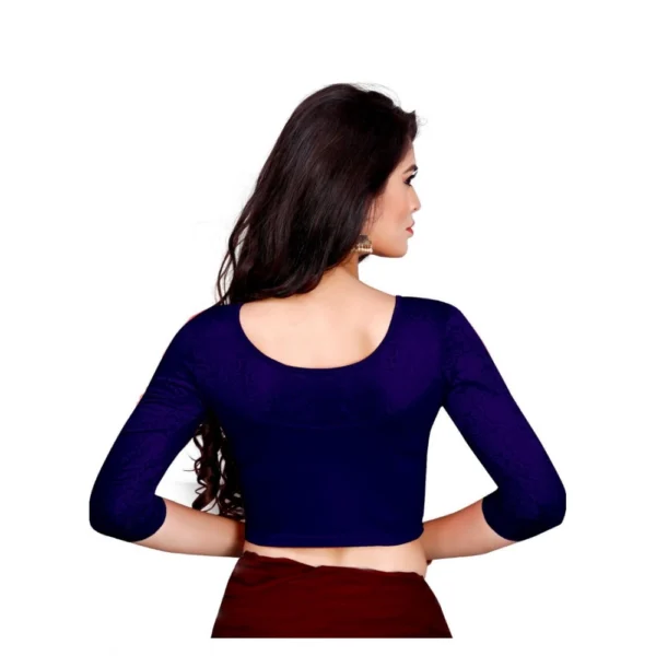 Women's Stretchable Readymade Blouse Cotton Lycra (Size-Free Size ,Neck Type-Round)