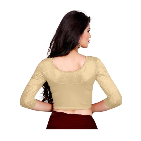 Women's Stretchable Readymade Blouse Cotton Lycra (Size-Free Size ,Neck Type-Round)