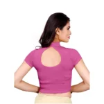 Women's Stretchable Readymade Blouse Cotton Lycra (Size-Free Size ,Neck Type-Collar)