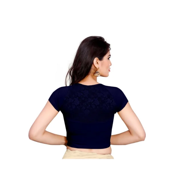 Women's Stretchable Readymade Blouse Cotton Lycra (Size-Free Size ,Neck Type-Round)