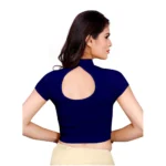 Women's Stretchable Readymade Blouse Cotton Lycra (Size-Free Size ,Neck Type-Collar)