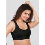 Dermawear Women's Sports Brassiere (Model: SB-1104, Color:Black, Material: 4D Stretch)