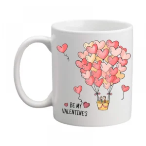 Generic Be My valentine Printed Ceramic Coffee Mug (Color: White, Capacity: 350ml)