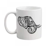 Generic Elephant Art Printed Ceramic Coffee Mug (Color: White, Capacity: 350ml)