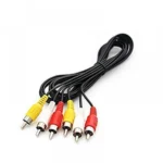 Generic Pack Of_5 3Rca Male To 3Rca Male Stereo Audio Video Cable Gold Plated (Color: Assorted)