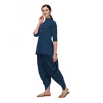 Women's Rayon Kurta Set With Bottom (Color:Navy, Material:Rayon)