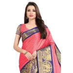 Women's Cotton Silk Saree With Blouse (Blue, 5-6Mtrs)