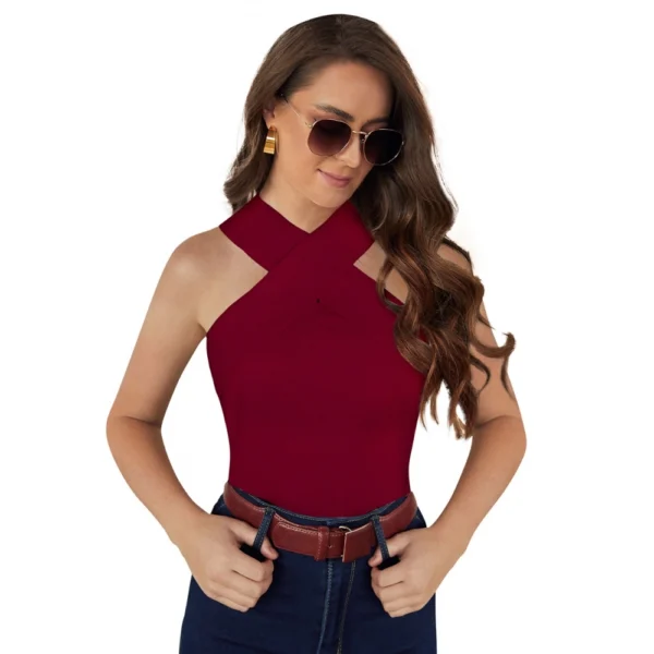 Women's Western Wear Hosiery T Shirts (Maroon)