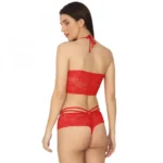 Women's Lace Special Moment Designer Red Lingerie Set (Red)