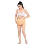 Women's Cotton Blend Adjustable Band Maternity Panty (Sandal Wood)