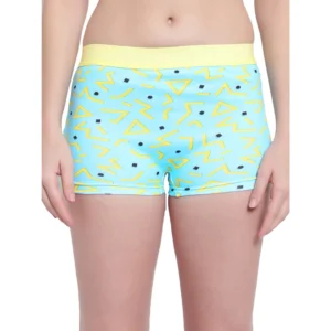 Women's Cotton Printeded Boyshorts Panty (Light Blue)