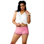 Women's Cotton Mid Waist Boyshorts Panty (Light Pink)