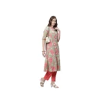 Women's Cotton Printed Flex Kurti (Mint Green, Cotton)