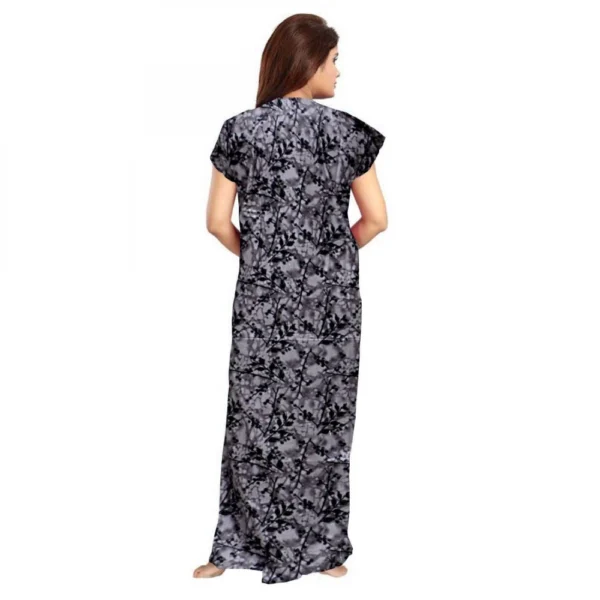 Women's Cotton Printed Maxi Nighty (Greay)