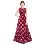 Generic Women's Georgette Western Wear Flare Long Gown (Maroon)