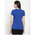 Women's Cotton Blend Kaafi Cutee Printed T-Shirt (Blue)