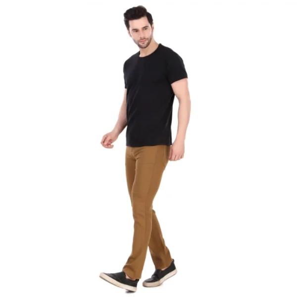 Men's Straight Fit Denim High Rise Bootcut Stretchable Jeans (Khaki)