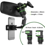 Universal Clip Cell Phone Holder Multi-Joint Flexible Adjustment For Car Rear View Mirror Back Seat Video Stand (Black)