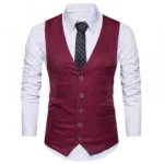 Maroon Color Men's Party Wear waistcoat Ethnic Jacket