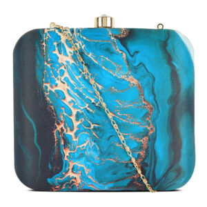 Blue Galaxy Metal Clutch