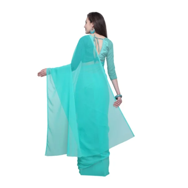 Women's Dyed Saree(Seablue,5-6 Mtrs)