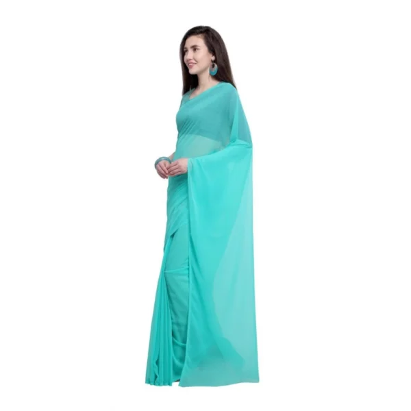 Women's Dyed Saree(Seablue,5-6 Mtrs)