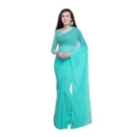 Women's Dyed Saree(Seablue,5-6 Mtrs)