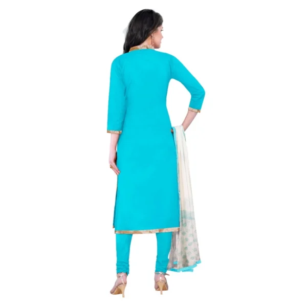 Women's Cotton Unstitched Salwar Suit-Material With Dupatta (Sky Blue,2.3 Mtrs)