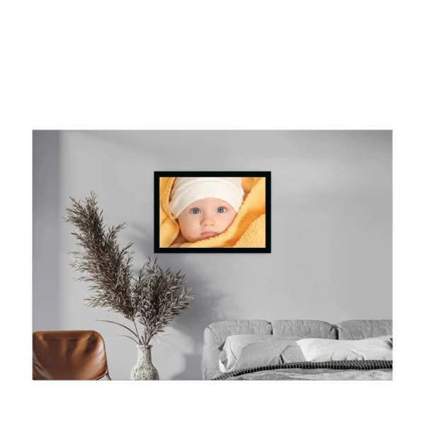 Baby Photo Painting with Synthetic Photo Frame (Multicolor)