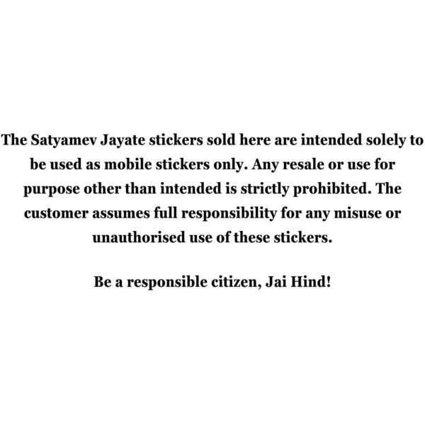 Satyamev Jayate Gold Mobile Stickers - Pack of 5 Small + 1 Large