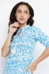 Blue Cotton Digital Printed Dress