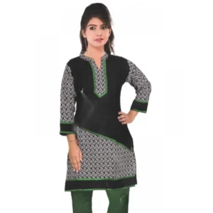 Women's Cotton Kurtis (Black, Green, L)