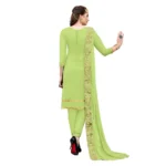 Women's Chanderi Cotton Unstitched Salwar-Suit Material With Dupatta (Light Green, 2.20 Mtr)