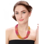 Designer Elegant Multi Layer Multi Color Beads Necklace