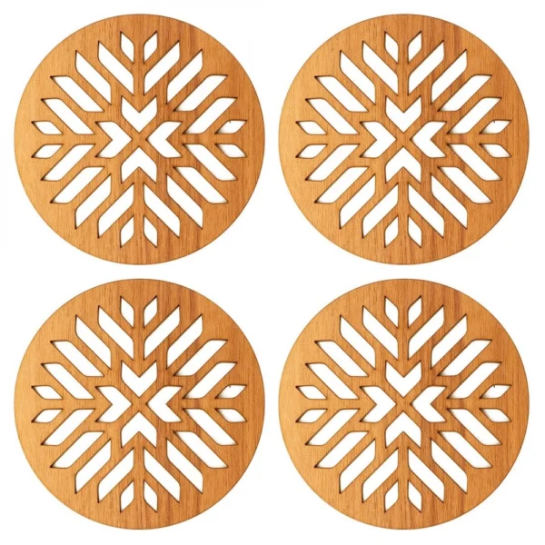 Wooden Coasters for Tea Coffee (Set of 4)