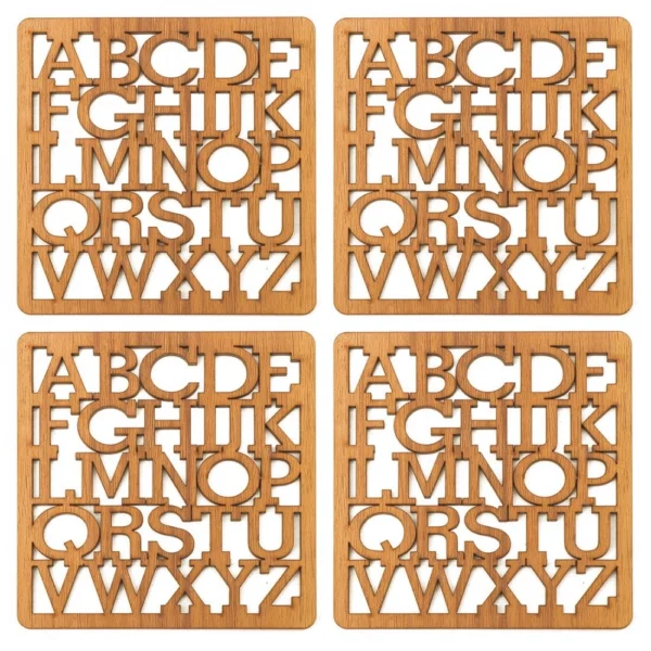 Wooden Coasters for Tea Coffee (Set of 4)